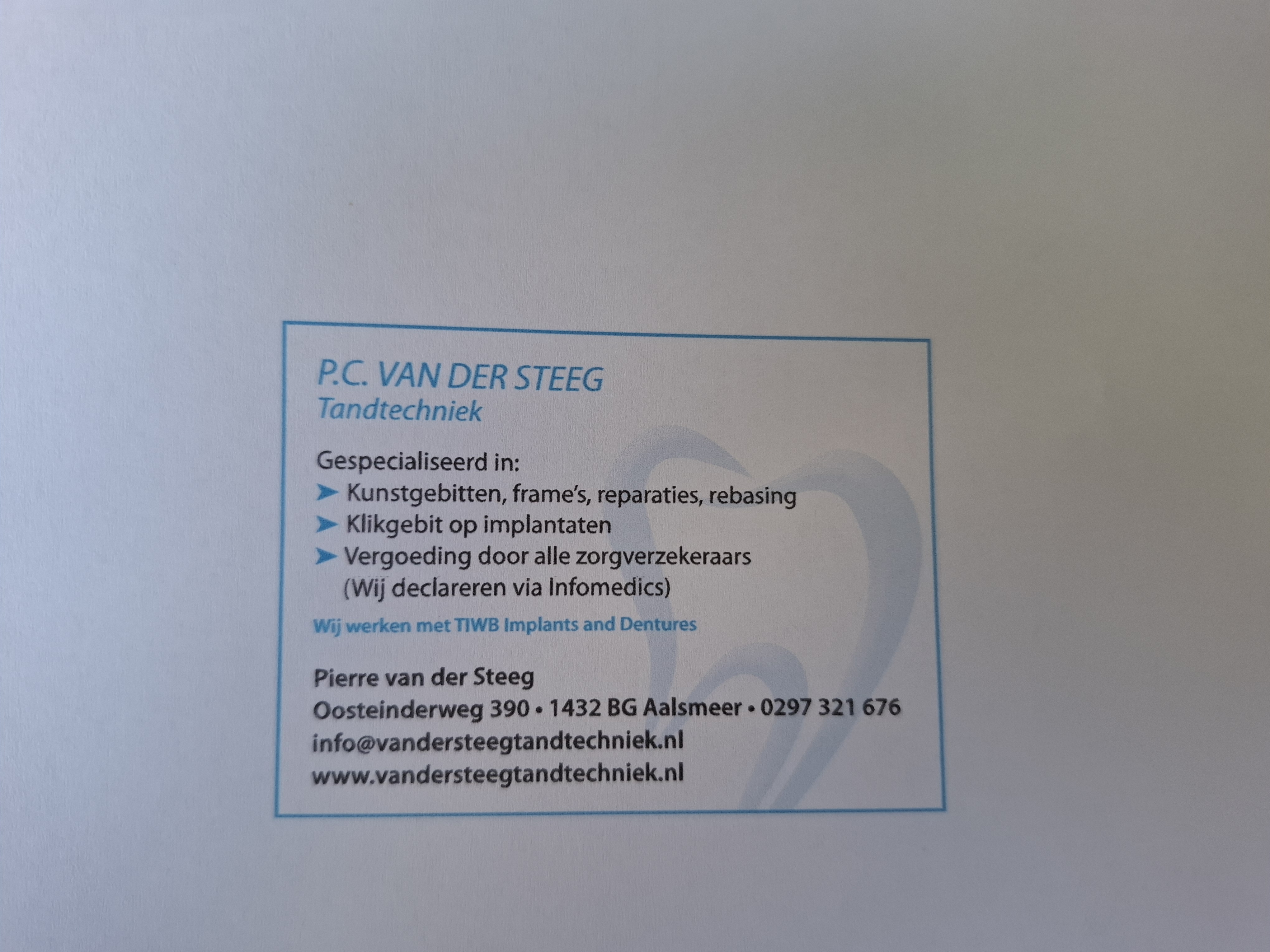 P.C. van der Steeg tandtechniek & R. Meerleveld, tandprotheticus