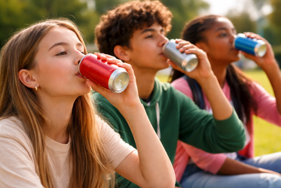 NOS journaal: Helft jongeren drinkt negentig suikerklontjes in frisdrank per week