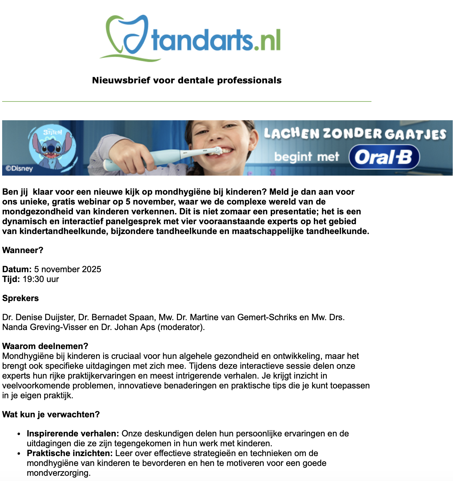mailing naar dentale praktijken